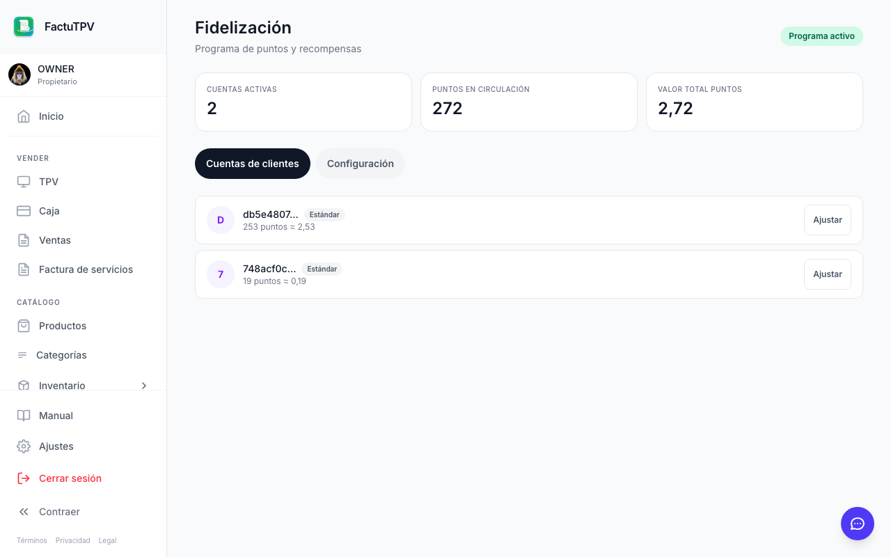 Programa de fidelización