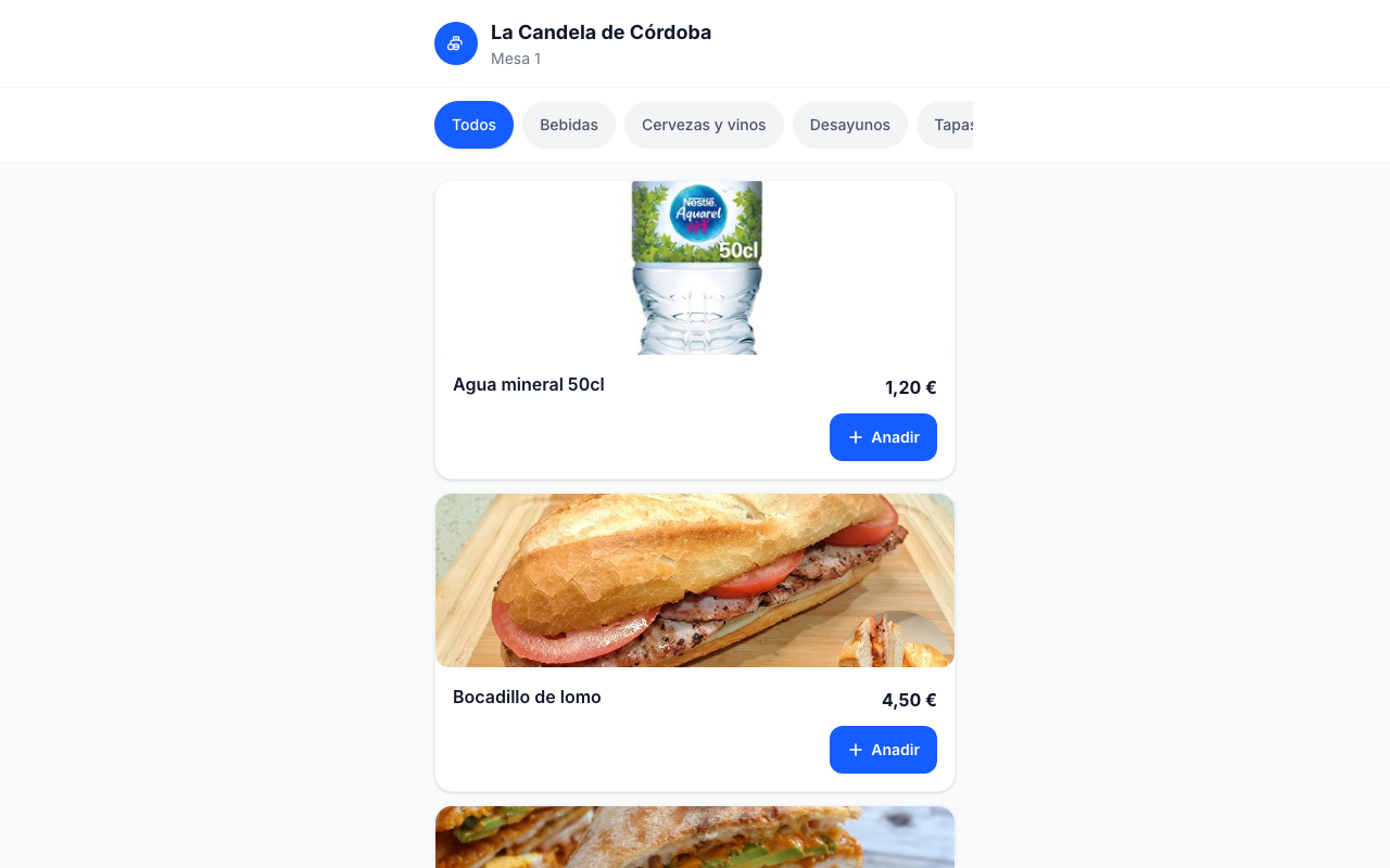 Carta digital QR