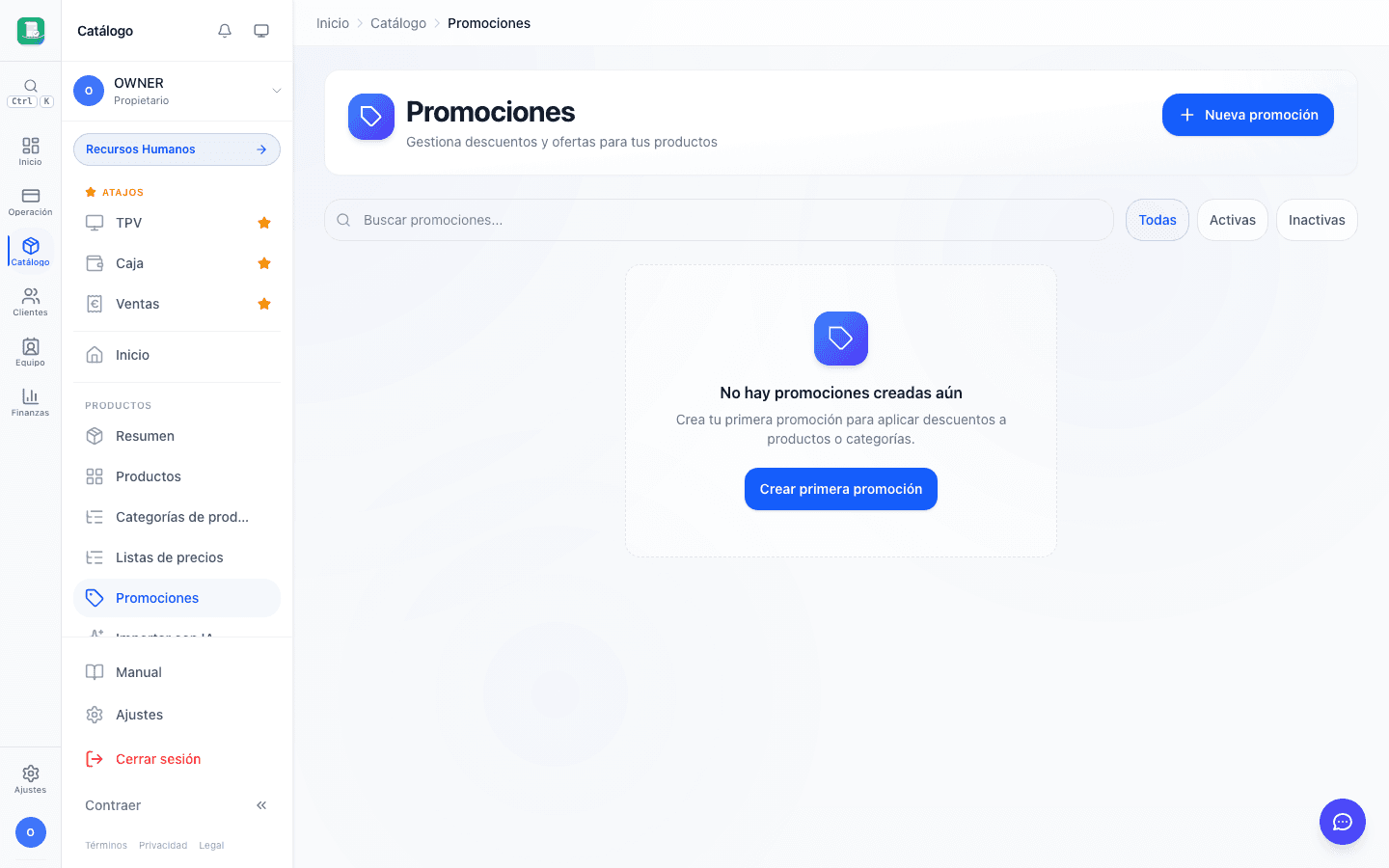 Modal de descuentos sobre comanda en FactuTPV