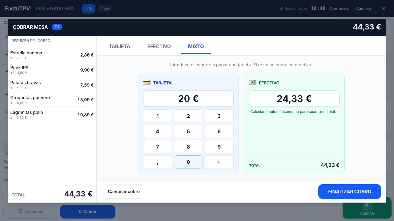 Control de caja para asadores en FactuTPV