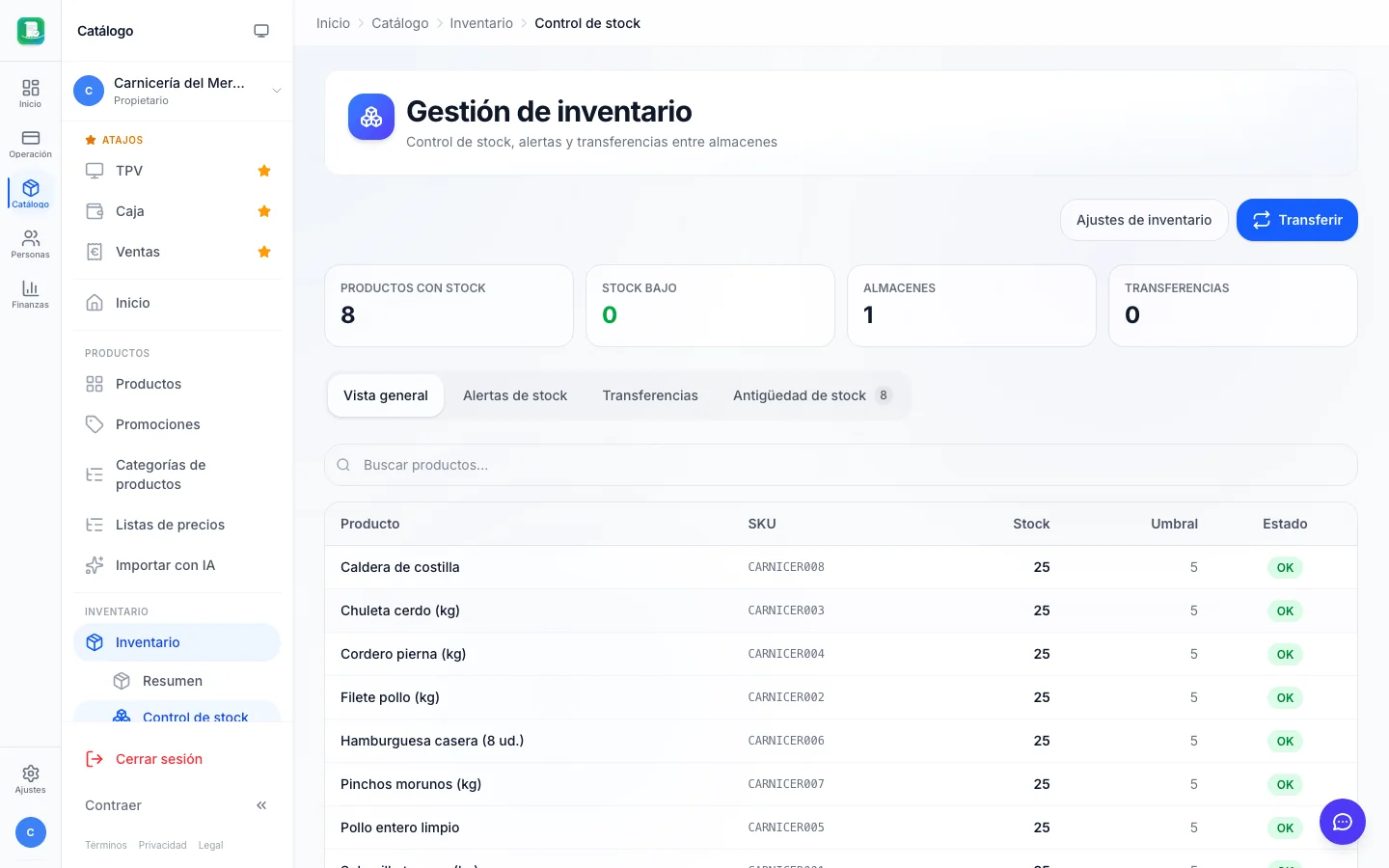 Gestión de stock para carnicerías en FactuTPV