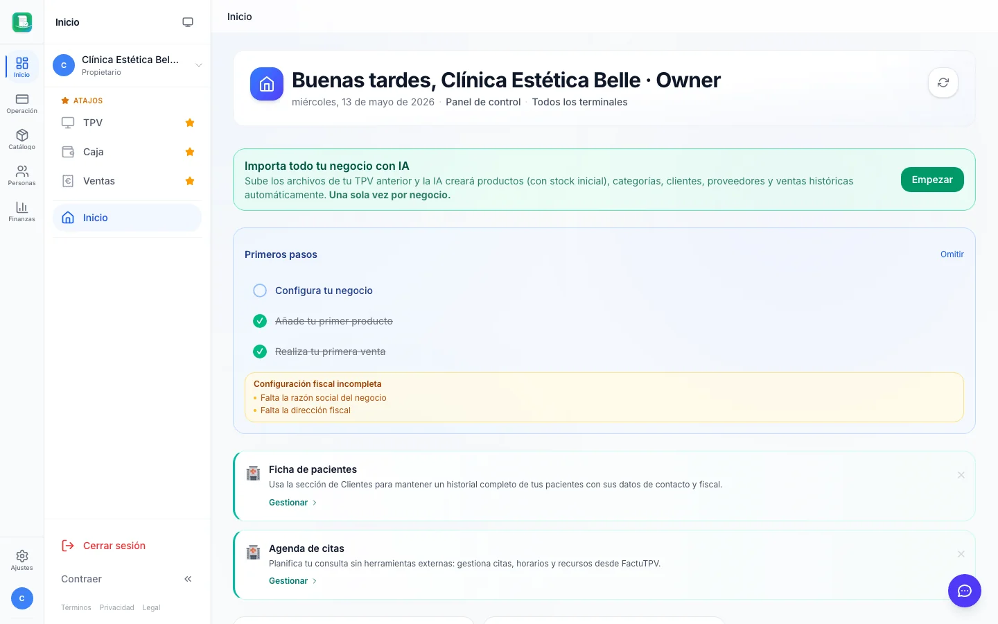 Informes y analítica para clínicas estéticas en FactuTPV