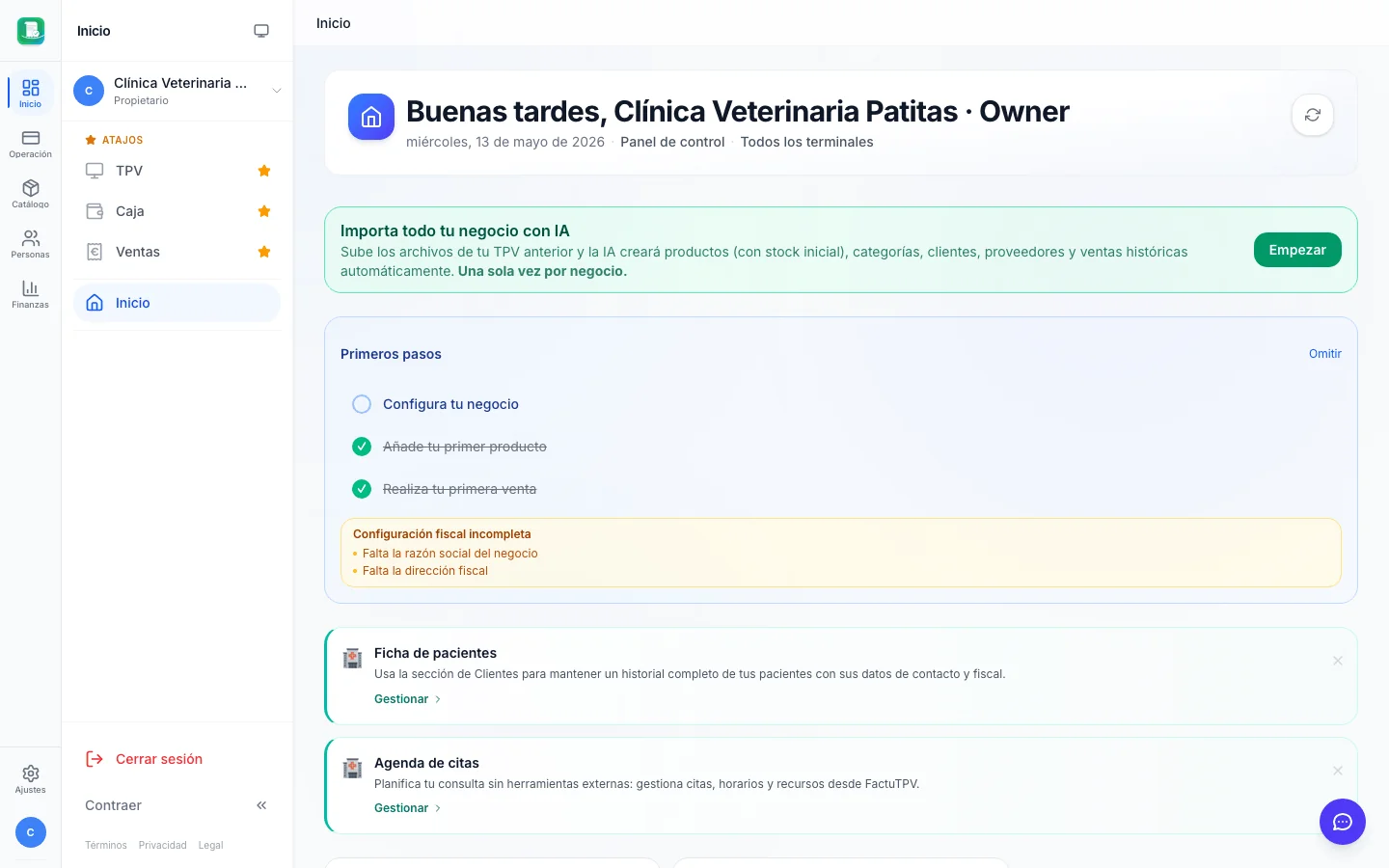Informes y analítica para clínicas veterinarias en FactuTPV