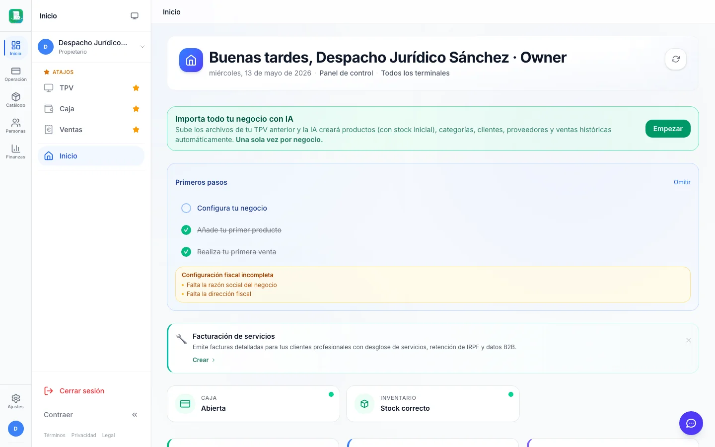 Informes y analítica para despachos profesionales en FactuTPV
