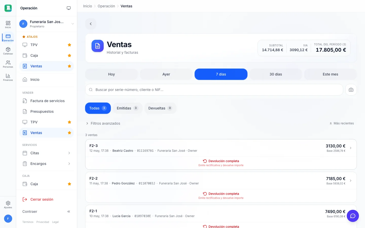 Facturación electrónica para funerarias en FactuTPV